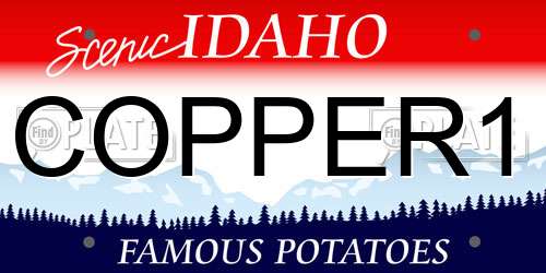 COPPER1 Idaho License Plate