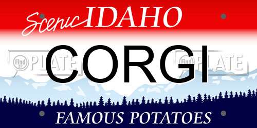 CORGI Idaho License Plate