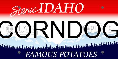 CORNDOG Idaho License Plate
