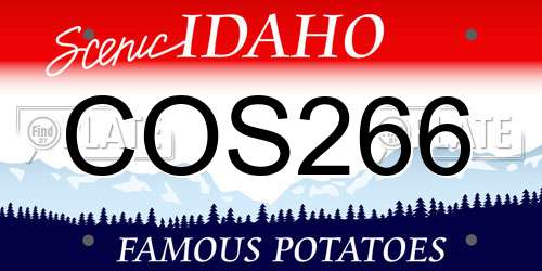 COS266 Idaho License Plate