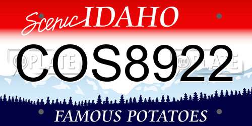 COS8922 Idaho License Plate