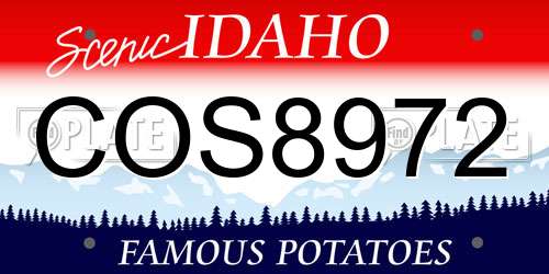 COS8972 Idaho License Plate
