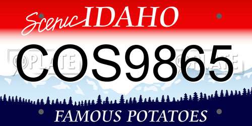COS9865 Idaho License Plate