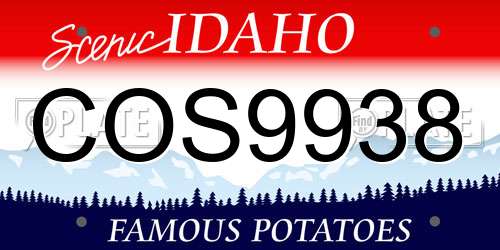 COS9938 Idaho License Plate