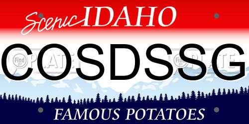 COSDSSG Idaho License Plate