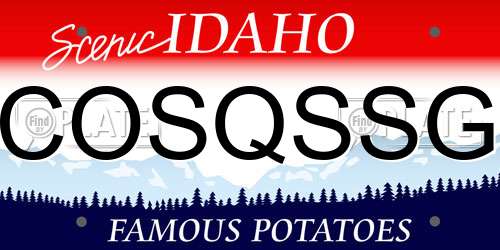 COSQSSG Idaho License Plate