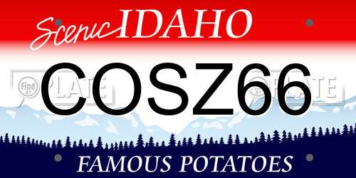 COSZ66 Idaho License Plate