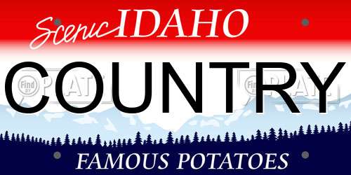 COUNTRY Idaho License Plate