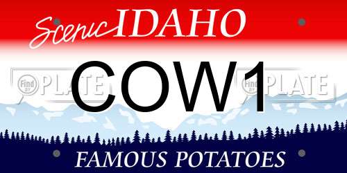 COW1 Idaho License Plate