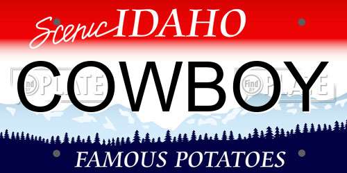 COWBOY Idaho License Plate