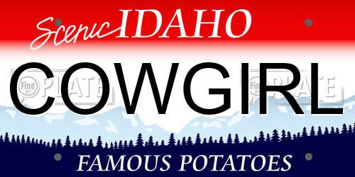 COWGIRL Idaho License Plate