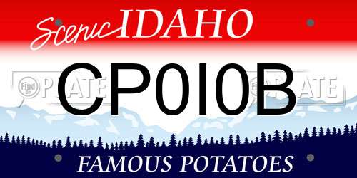 CP0I0B Idaho License Plate