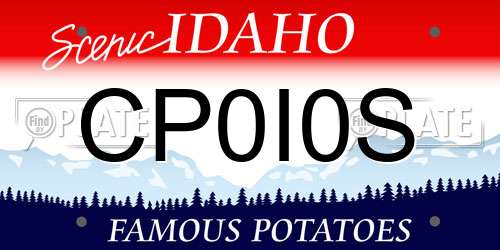 CP0I0S Idaho License Plate