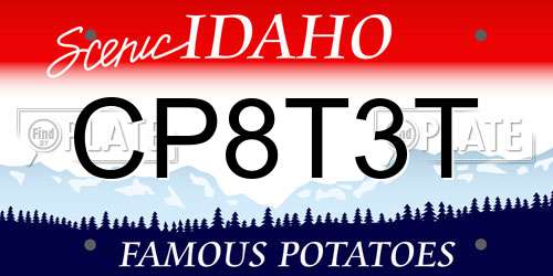 CP8T3T Idaho License Plate