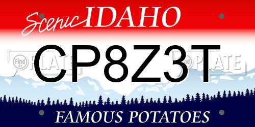 CP8Z3T Idaho License Plate