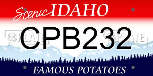CPB232 Idaho License Plate