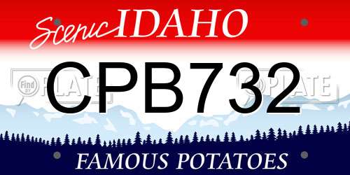 CPB732 Idaho License Plate