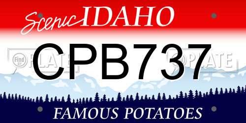 CPB737 Idaho License Plate