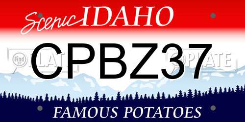 CPBZ37 Idaho License Plate