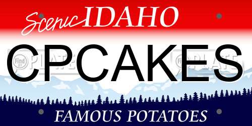CPCAKES Idaho License Plate