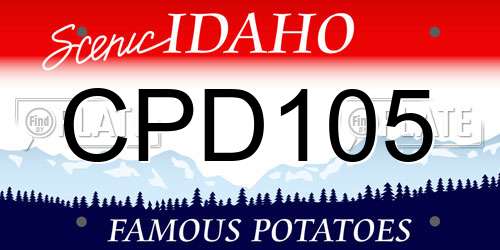 CPD105 Idaho License Plate