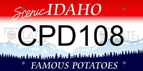 CPD108 Idaho License Plate