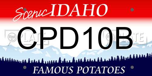 CPD10B Idaho License Plate