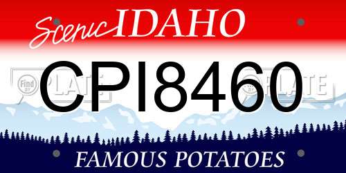 CPI8460 Idaho License Plate