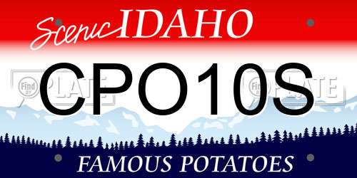 CPO10S Idaho License Plate