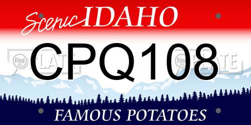 CPQ108 Idaho License Plate