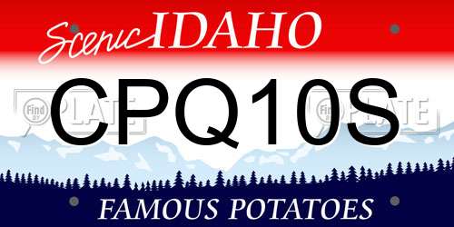 CPQ10S Idaho License Plate