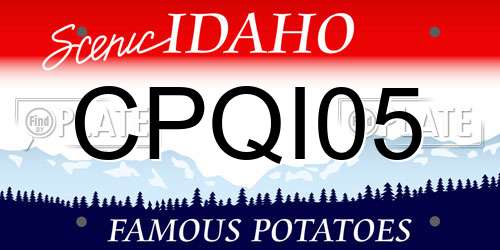 CPQI05 Idaho License Plate