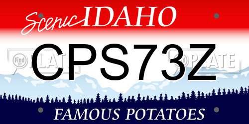 CPS73Z Idaho License Plate
