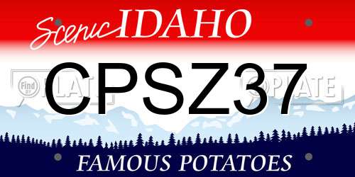 CPSZ37 Idaho License Plate