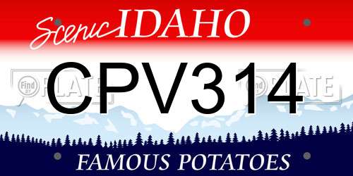 CPV314 Idaho License Plate