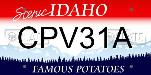 CPV31A Idaho License Plate