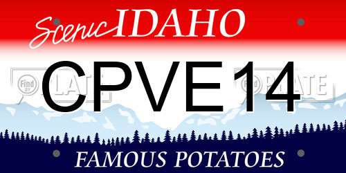 CPVE14 Idaho License Plate