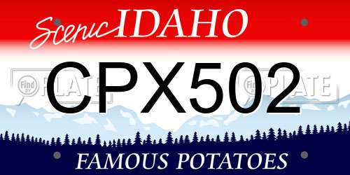 CPX502 Idaho License Plate