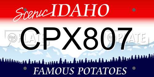 CPX807 Idaho License Plate