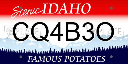 CQ4B3O Idaho License Plate