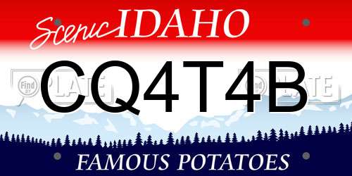 CQ4T4B Idaho License Plate