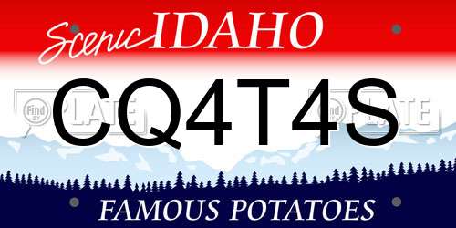 CQ4T4S Idaho License Plate