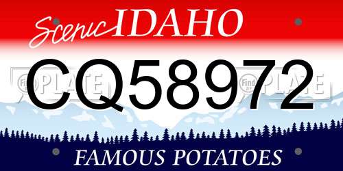 CQ58972 Idaho License Plate
