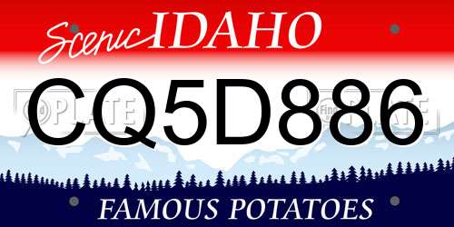 CQ5D886 Idaho License Plate