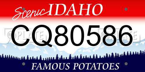 CQ80586 Idaho License Plate