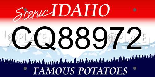 CQ88972 Idaho License Plate