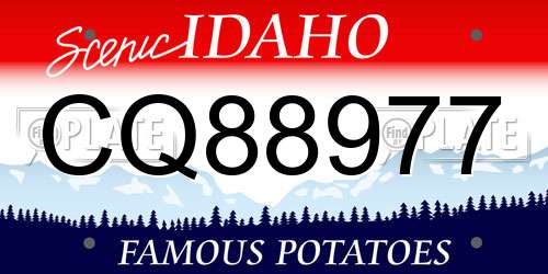 CQ88977 Idaho License Plate