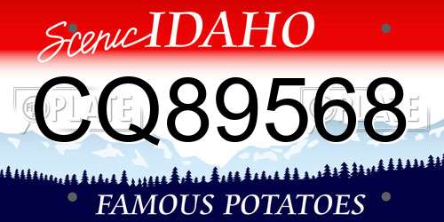 CQ89568 Idaho License Plate