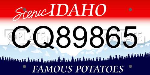 CQ89865 Idaho License Plate