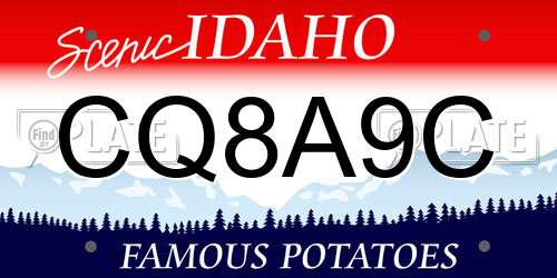CQ8A9C Idaho License Plate